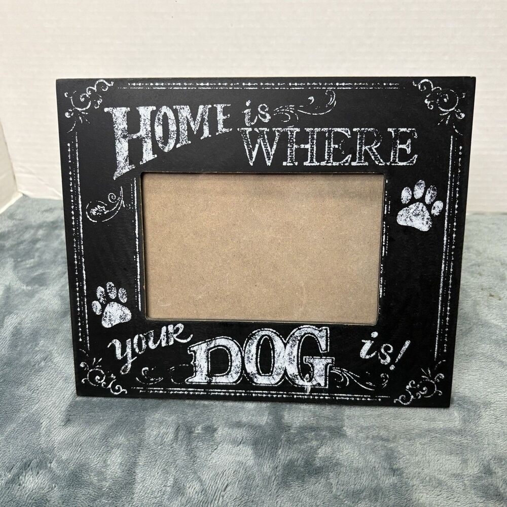 Wooden Home Is Where Your Dog Is Picture Frame Black 4x6